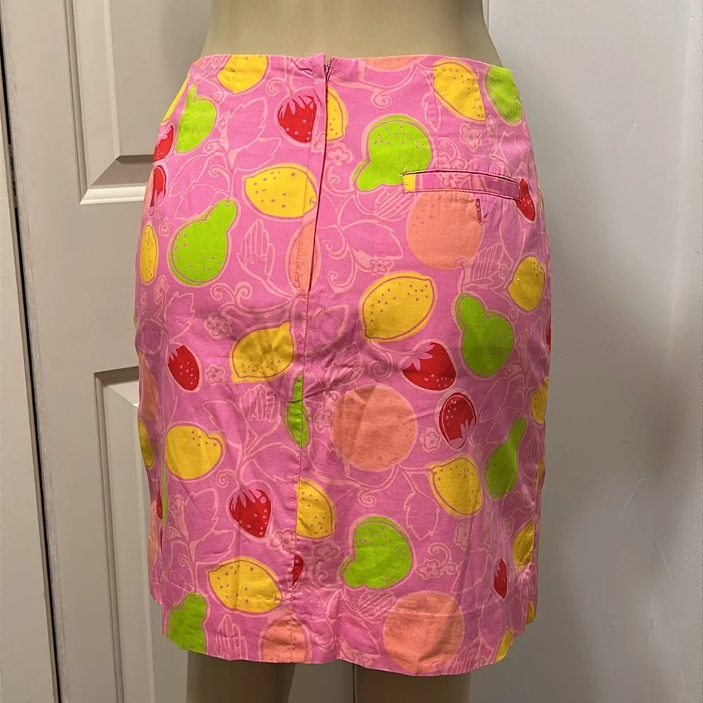LILLY PULITZER Vibrant Pink Fruit Print Skirt